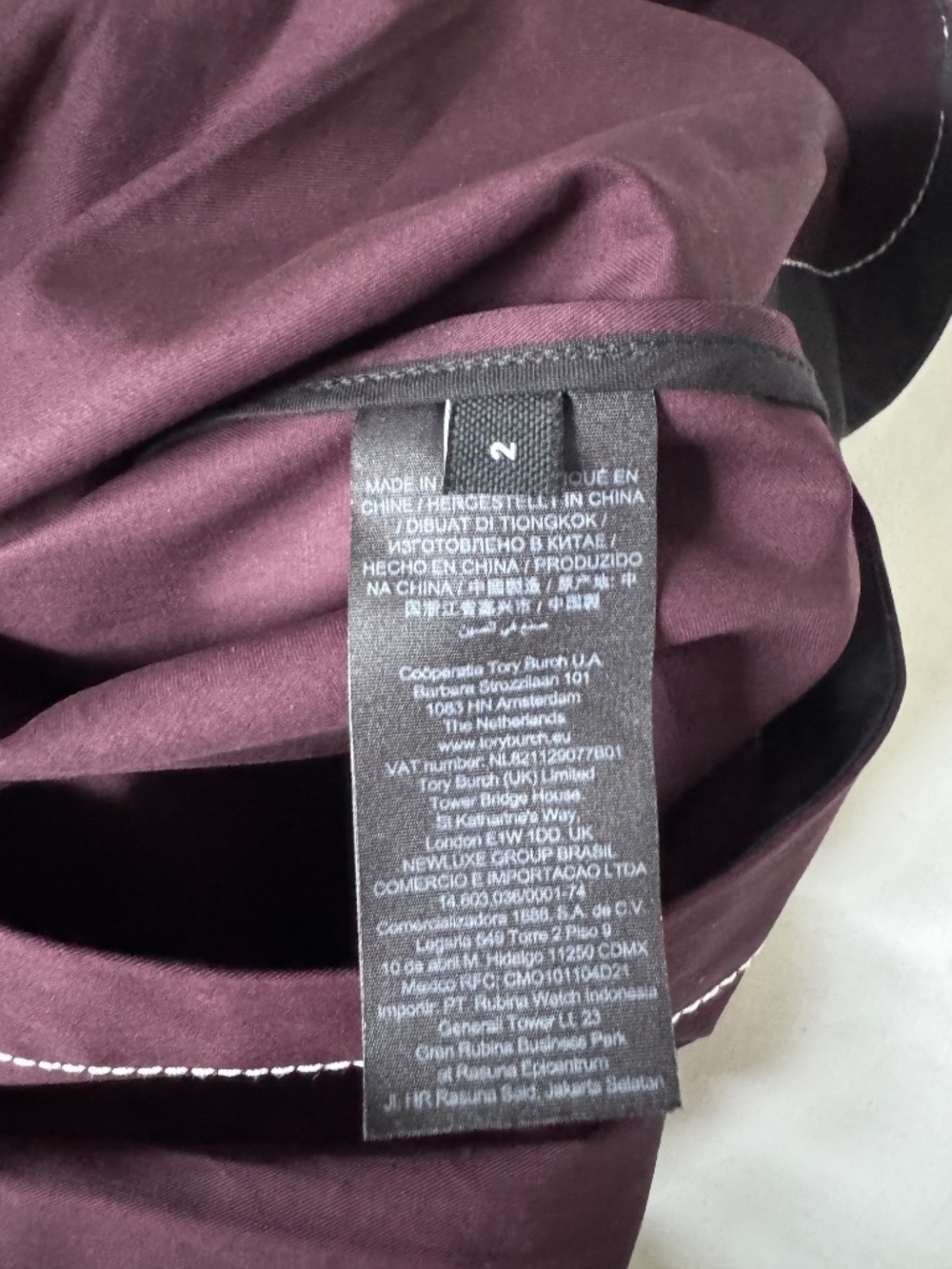 NWT Tory Burch "Claire McCardell" Midi Dress | Size 2 | Purple & Black - Picture 9 of 12